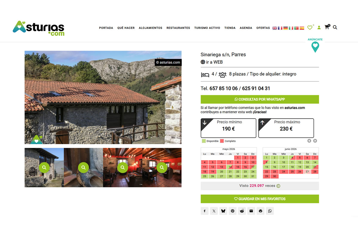 sistema reservas online Asturias